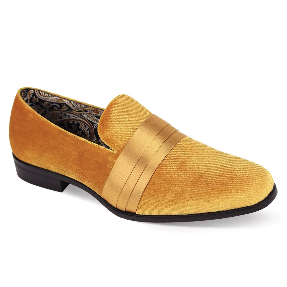 After Midnight Uptown Hustle in Gold Sleek Velvet Loafers