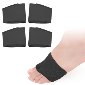 AMIJOUX 4Pcs Metatarsal Sleeve Pads Forefoot Gel Sole Pads of Soft Fabric Foot Sleeve for Woman and Man Fabric Forefoot Cushions to Prevent Pain Relief（Black）