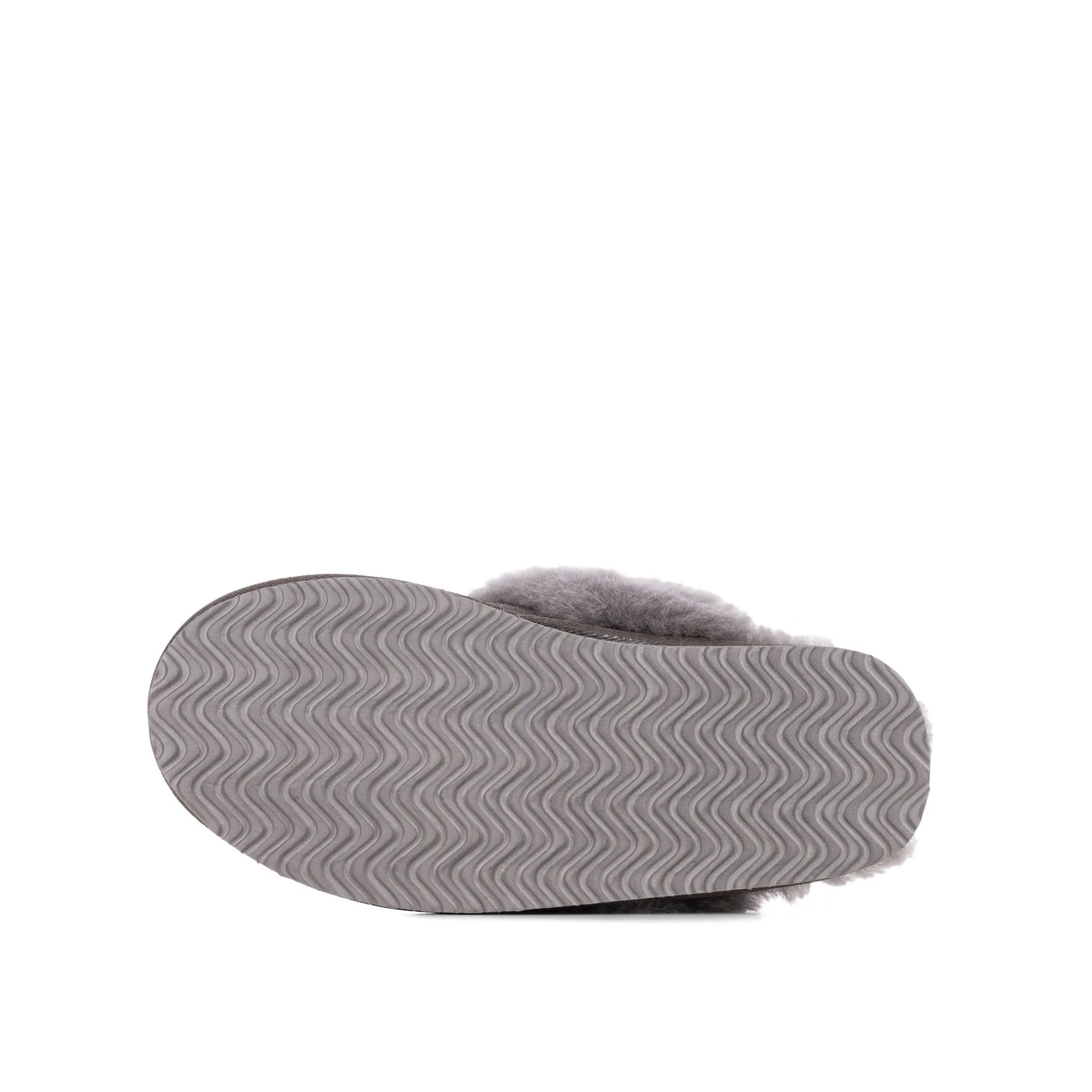 ANN GREY SHEEPSKIN SLIPPER MULE