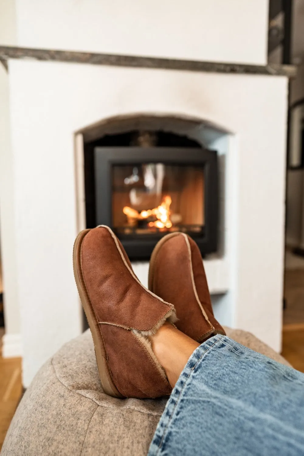 ANNIE Shepherd of Sweden Women's Sheepskin Slippers with Sole