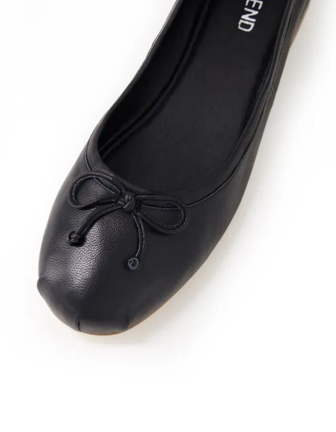 Aydas Flats Black Leather