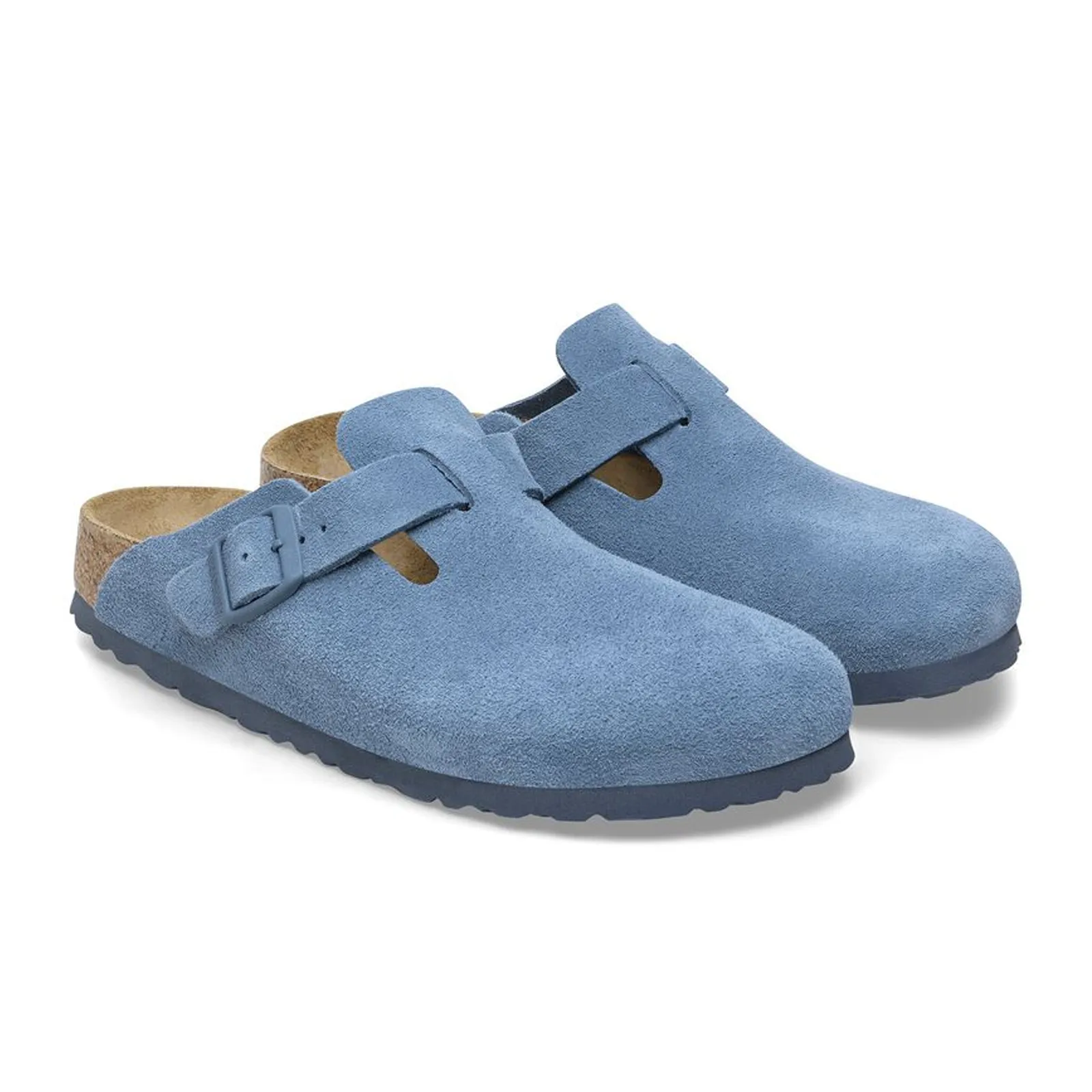 Birkenstock Boston Soft Footbed Narrow Clog (Women) - Elemental Blue Suede