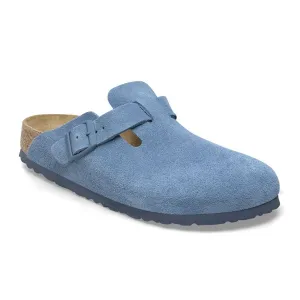 Birkenstock Boston Soft Footbed Narrow Clog (Women) - Elemental Blue Suede