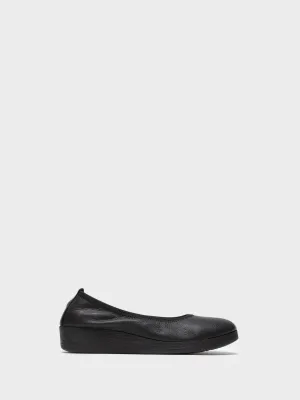 Black Elasticated Ballerinas