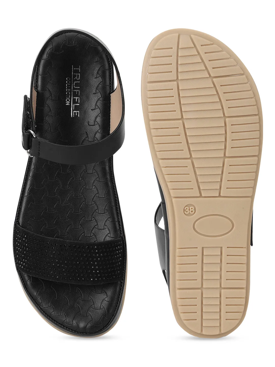 Black PU Slip-On Sandal (TC-ST-016-BLK)