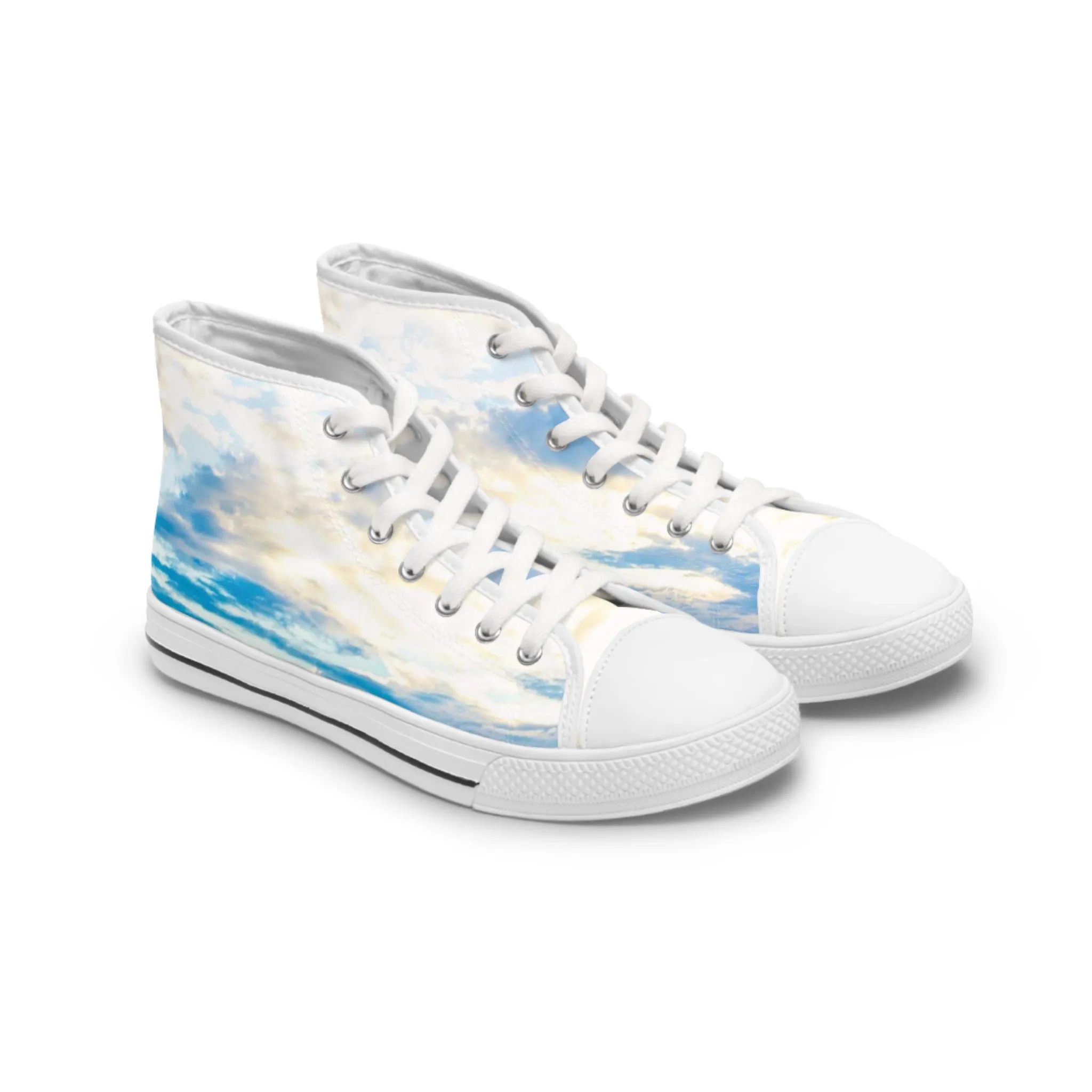 Blue Sea Glass Women's High Top Sneakers| Women's High-Top Shoes Stylish High-Top Footwear| Trendy High-Top Sneakers| Gifts for Her|Siesta Key|Great for Fall