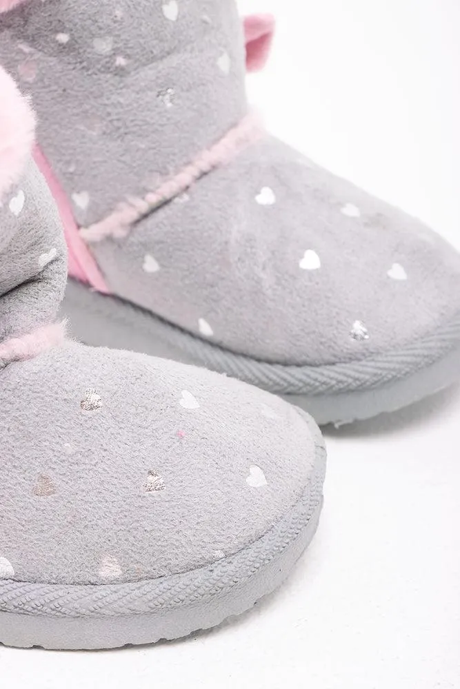 Bow Slipper Grey