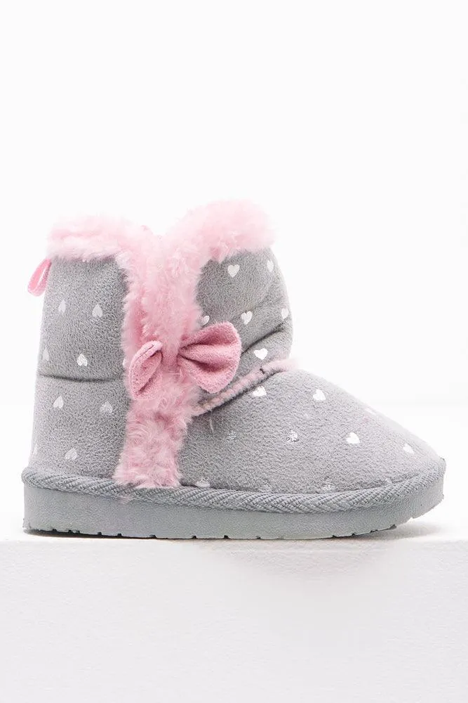 Bow Slipper Grey