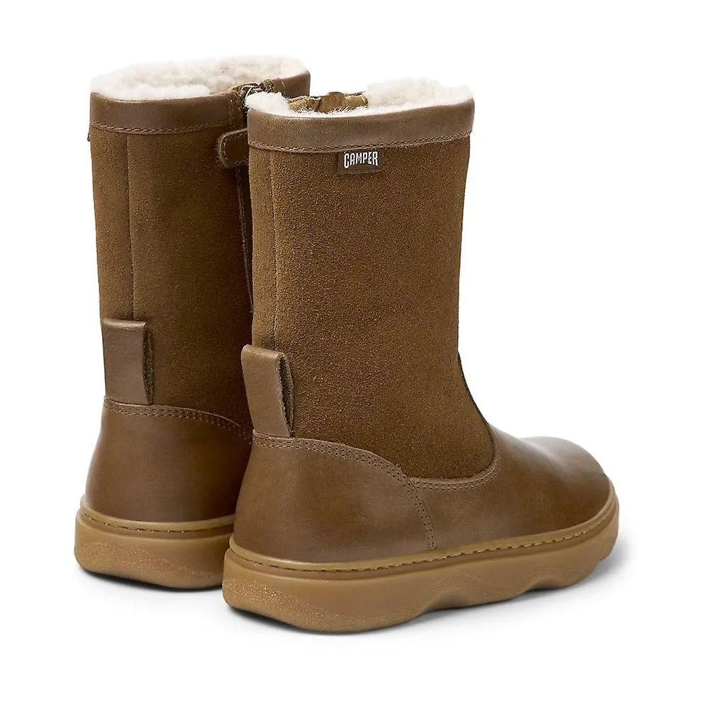 Camper Kiddo Brown leather and nubuck boots