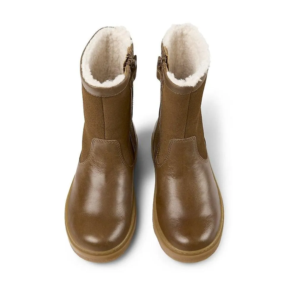 Camper Kiddo Brown leather and nubuck boots