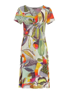 Cap Sleeve Twist Front "Botanica" Art Dress