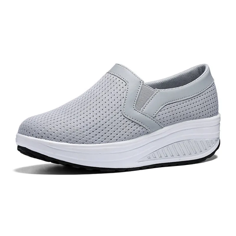 Cilool Slip-on Walking Shoes Mesh Breathe Air Cushion Sock Sneakers