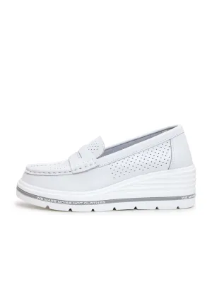 Classic Urban Platform Loafers - White