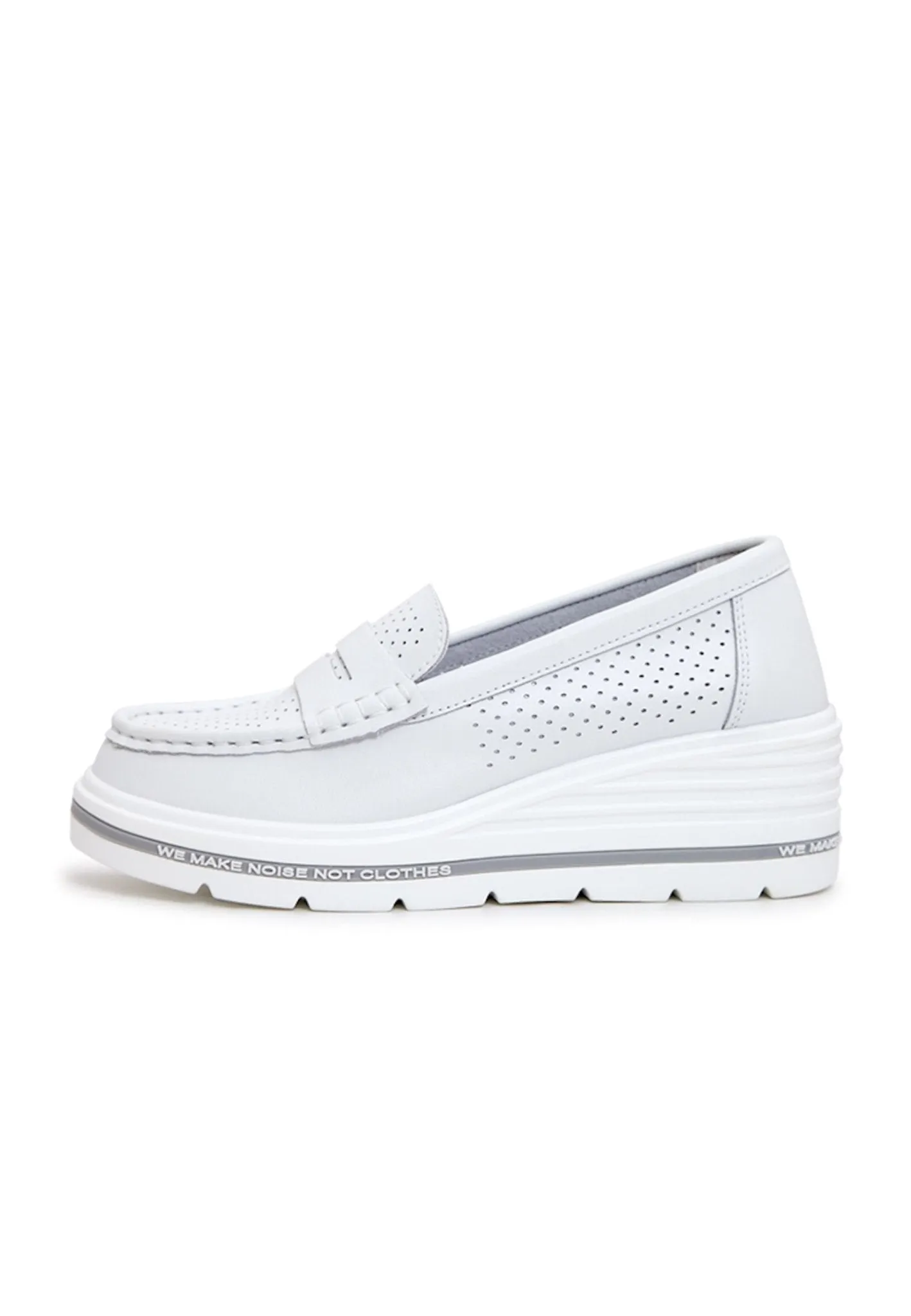 Classic Urban Platform Loafers - White