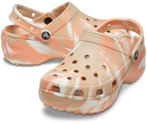 Crocs Women Chai/Multi Classic Clogs 207176-2ZM-W10