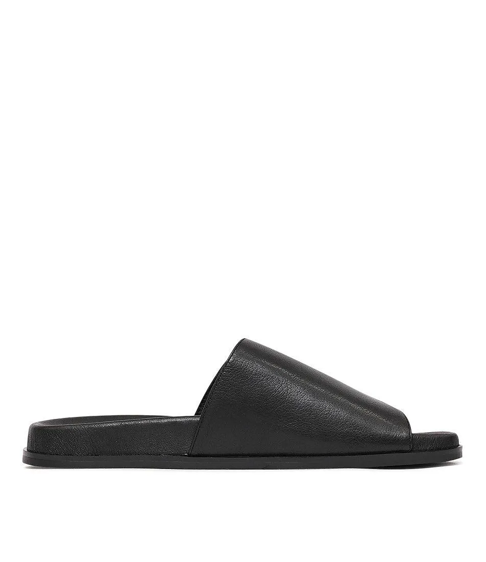 Daisee Black Leather Slides