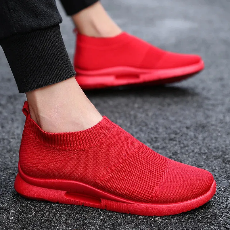 Damyuan Men's Lightweight Running Shoes: Slip-On Sock Sneakers for Casual Wear and Sports