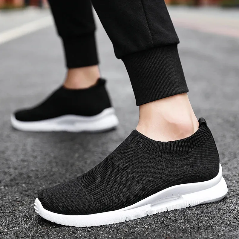 Damyuan Men's Lightweight Running Shoes: Slip-On Sock Sneakers for Casual Wear and Sports