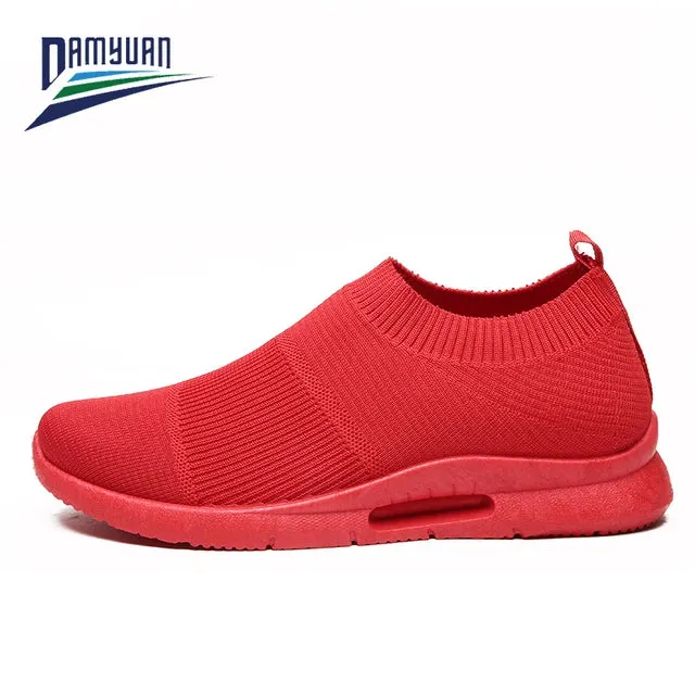 Damyuan Men's Lightweight Running Shoes: Slip-On Sock Sneakers for Casual Wear and Sports