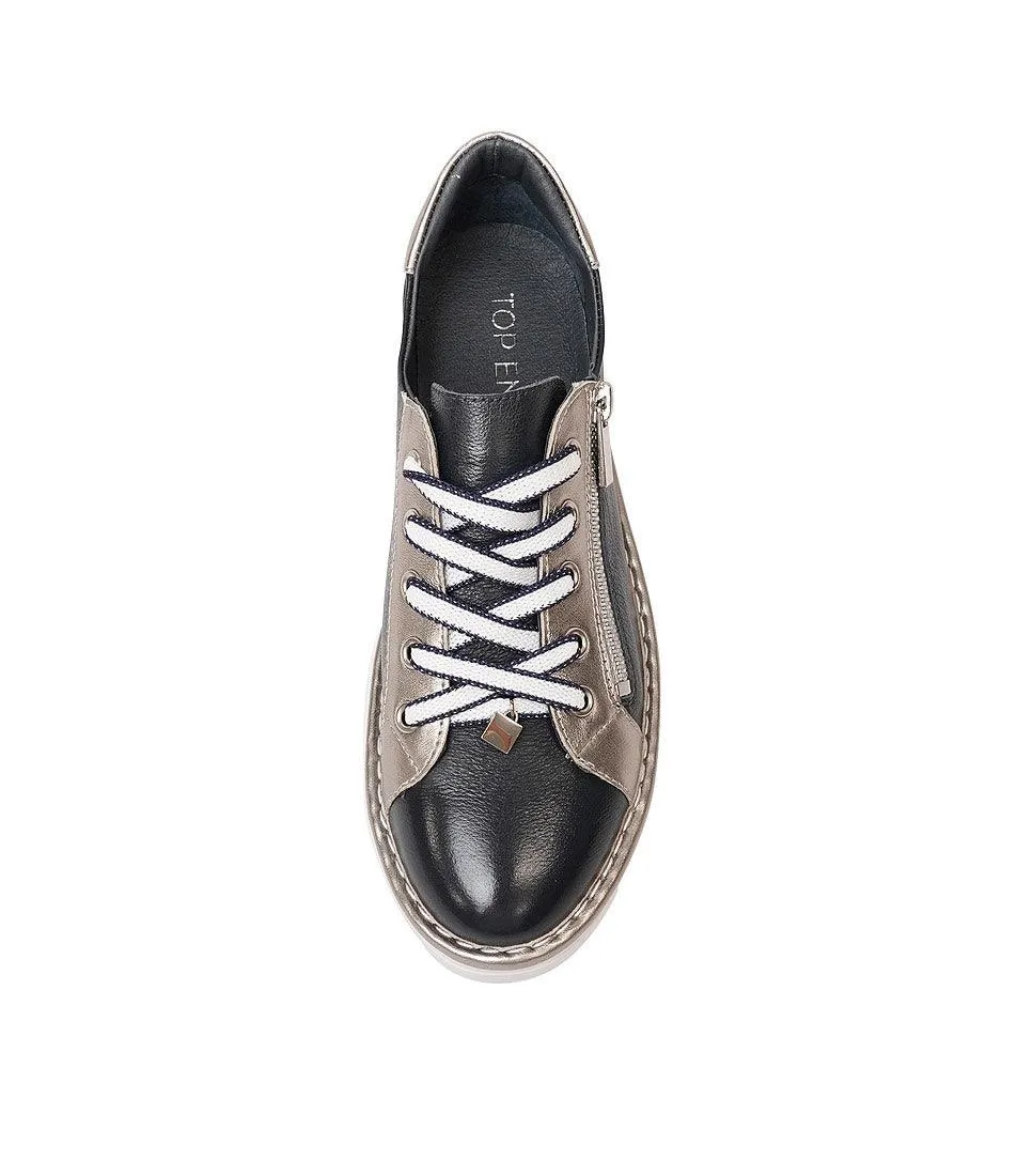 Elos Navy/Argento Leather Sneakers