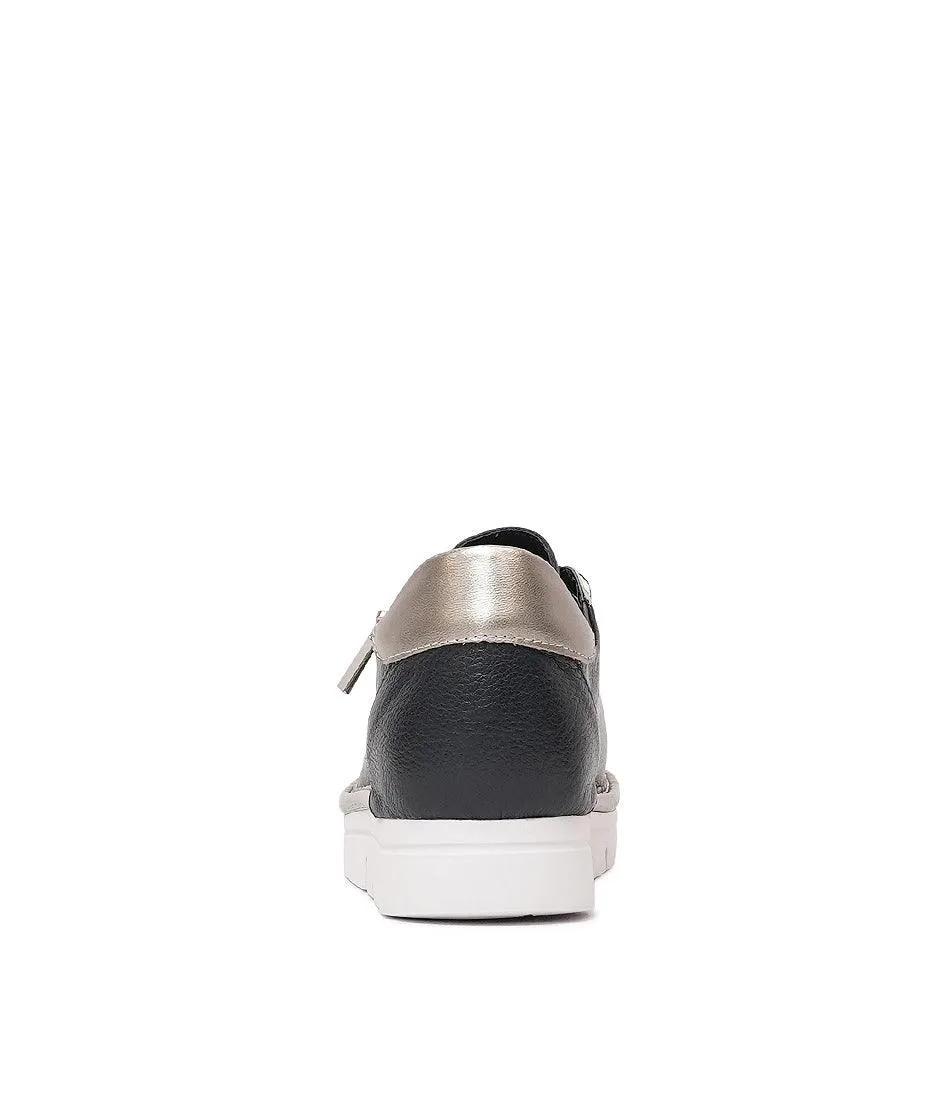 Elos Navy/Argento Leather Sneakers