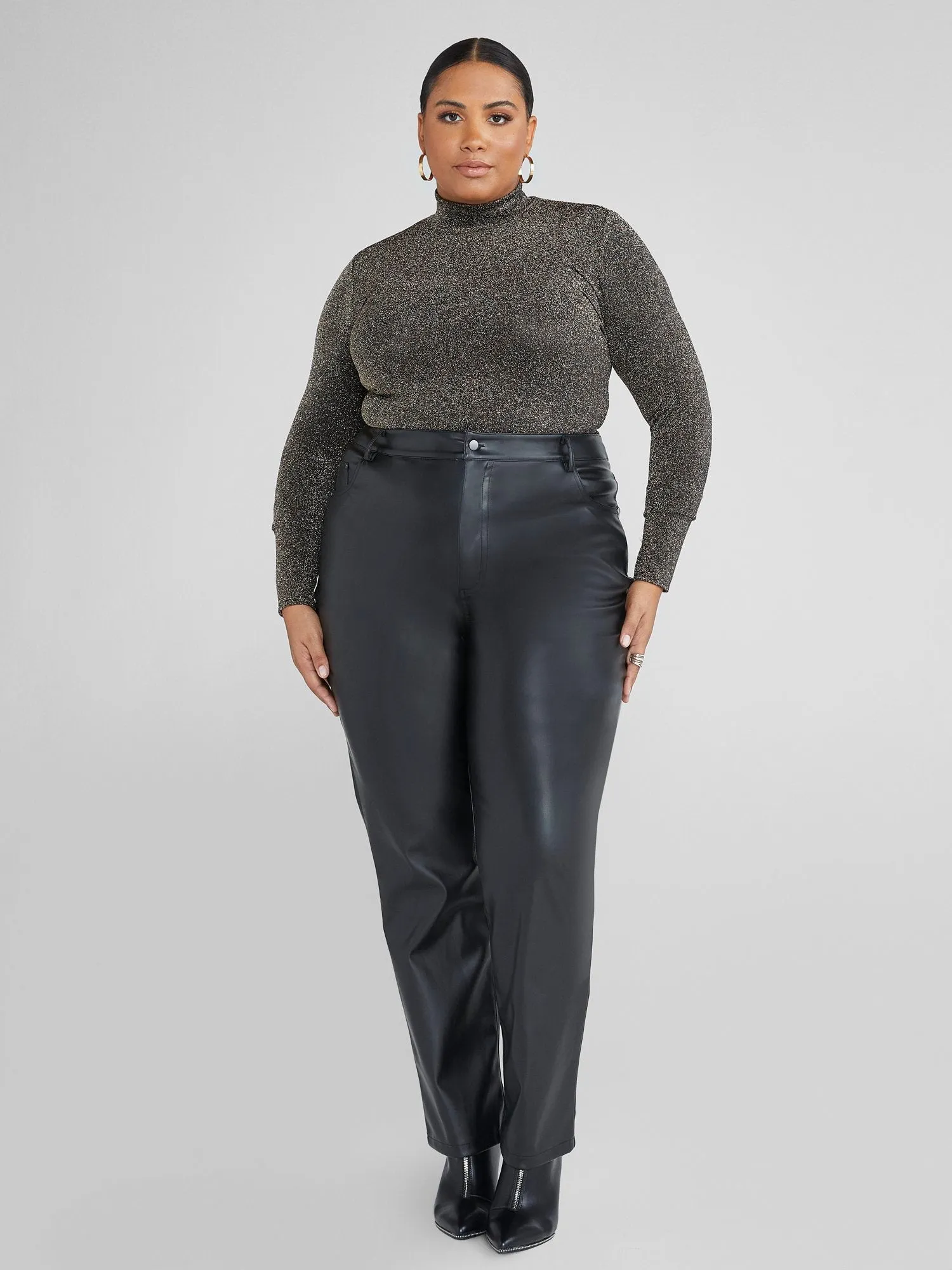 Fashion To Figure - Laina Mockneck Shimmer Top