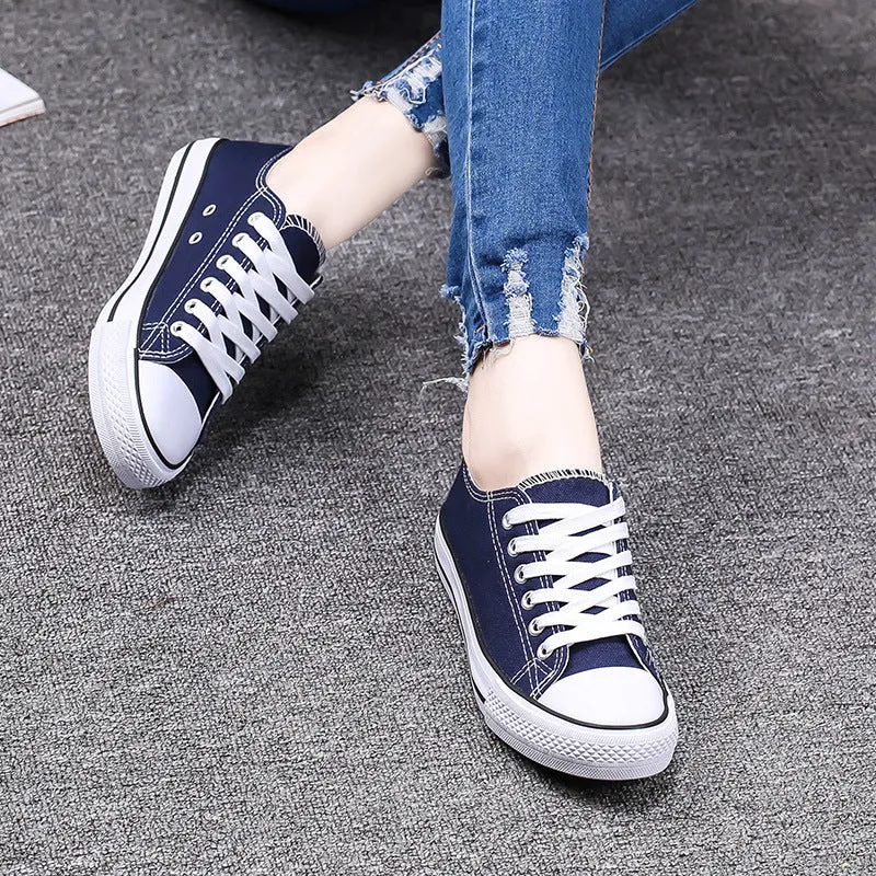 Flat-soled canvas shoes - Women's shoes