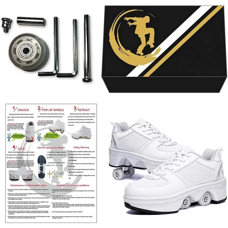 Four Wheels Breathable Roller Shoes