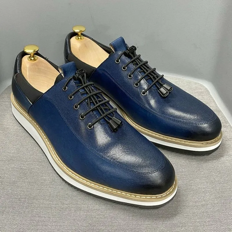 Hand-Crafted Tanned Leather Breathable Dress Casual Oxfords