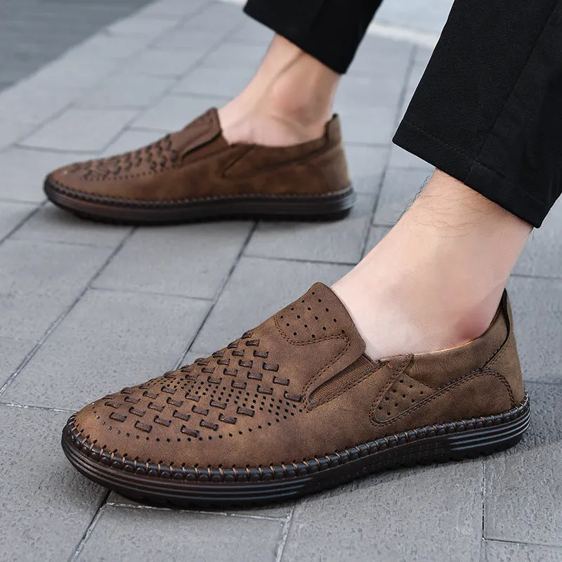 Handmade Casual Men's Breathable Casual Leather Shoes