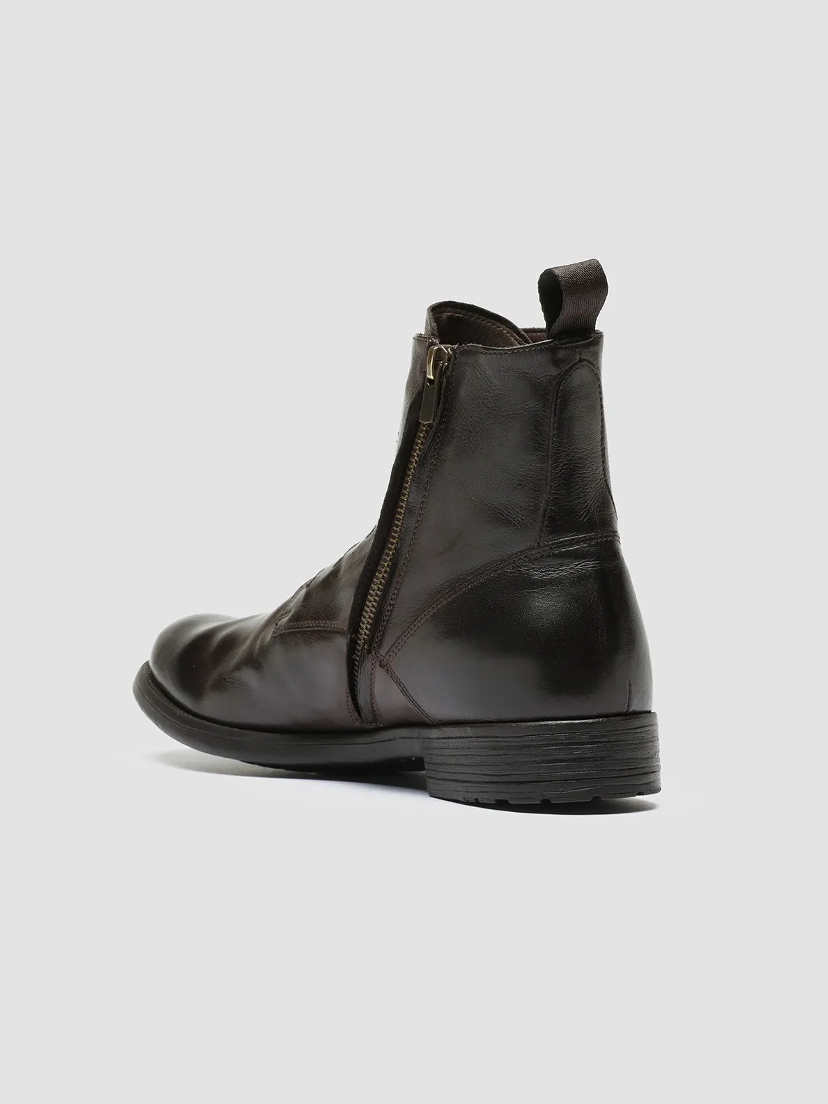 HIVE 051 - Brown Leather Zip Boots