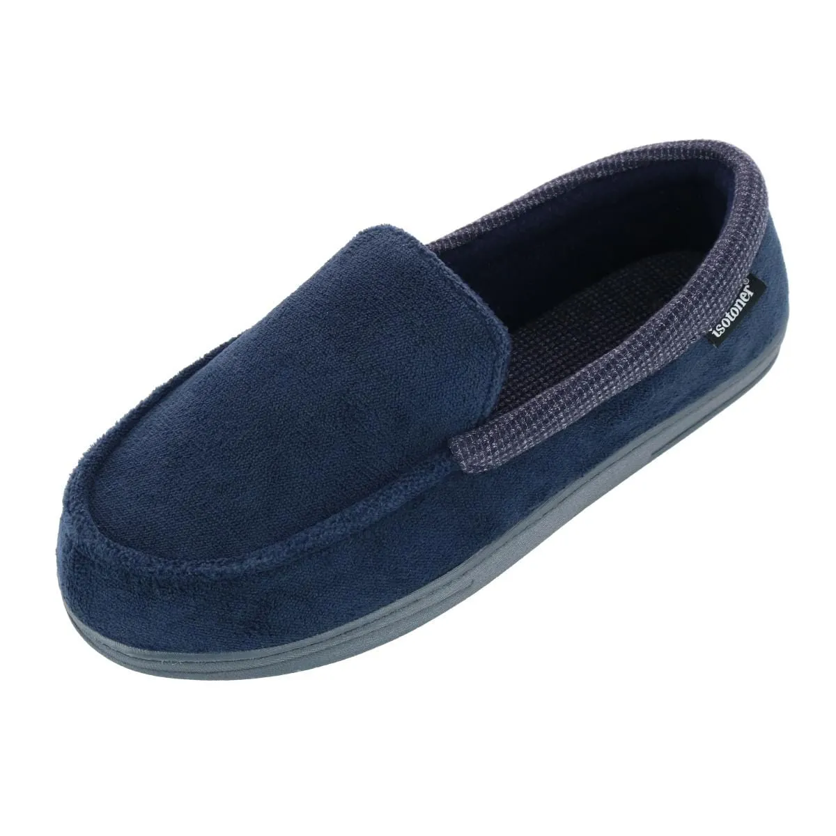 Isotoner Men's Microterry and Waffle Travis Moccasin Slipper