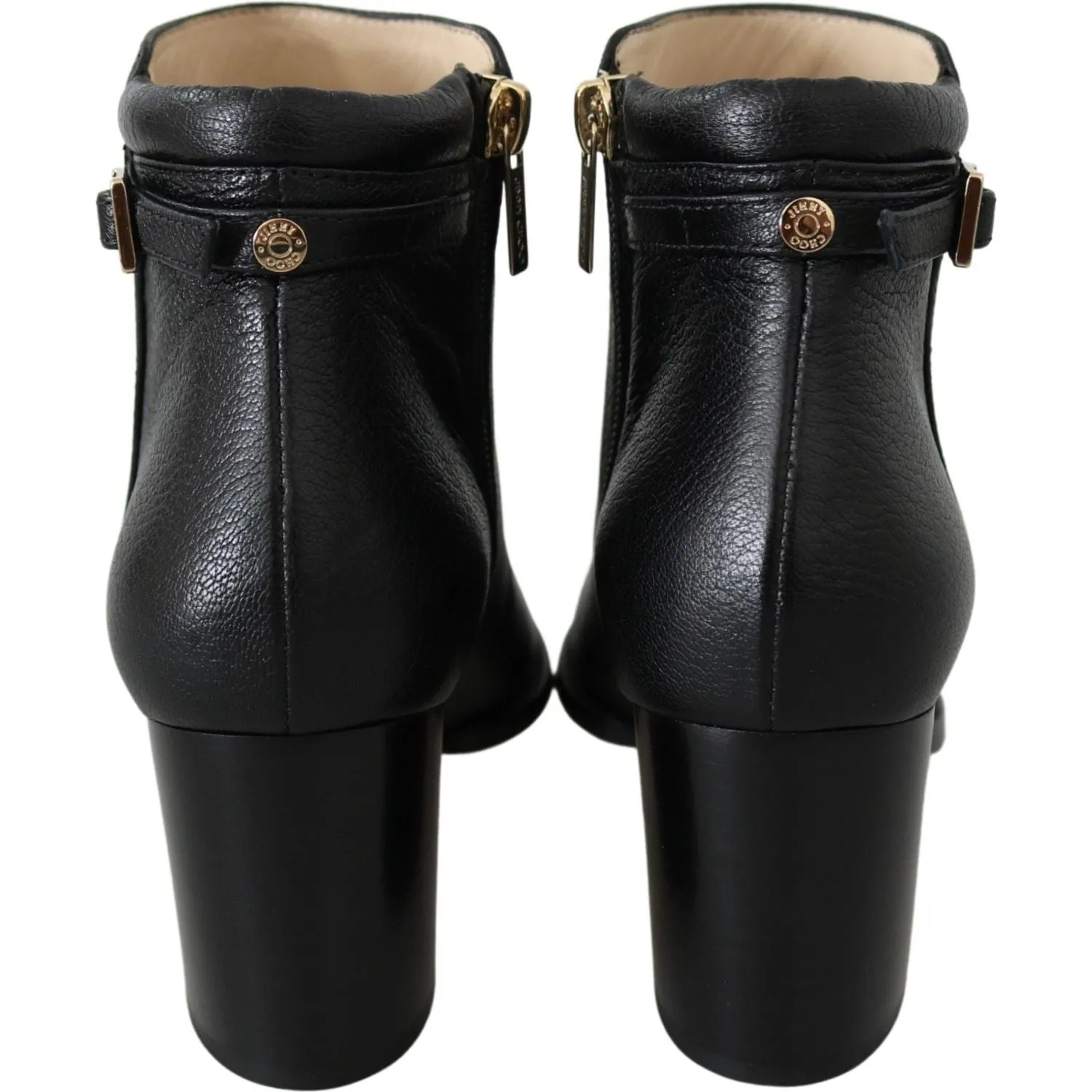 Jimmy Choo Elegant Black Leather Heeled Boots