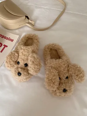 Joskaa Cute Bear Cartoon Furry Slippers