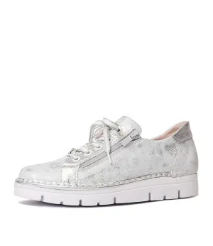 Js-2001 Silver Leather Sneakers