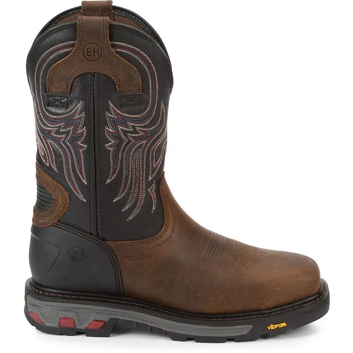 Justin Mens Tanker Steel Toe Western Work Boots Style WK2104