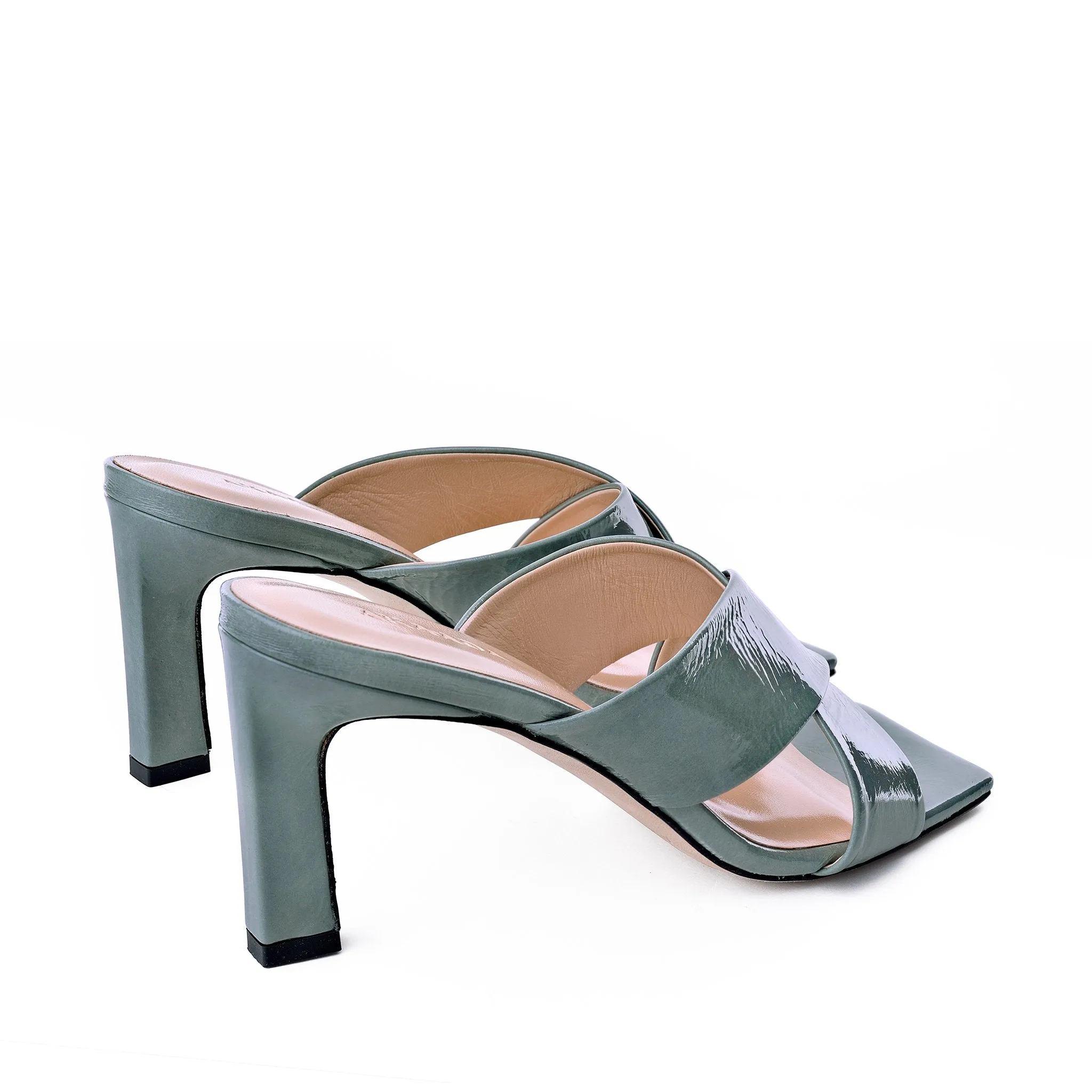 Kaori Avocado Green Soft Naplak Mules