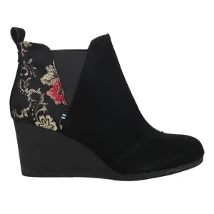 Kelsey Floral Wedge Round Toe Boots