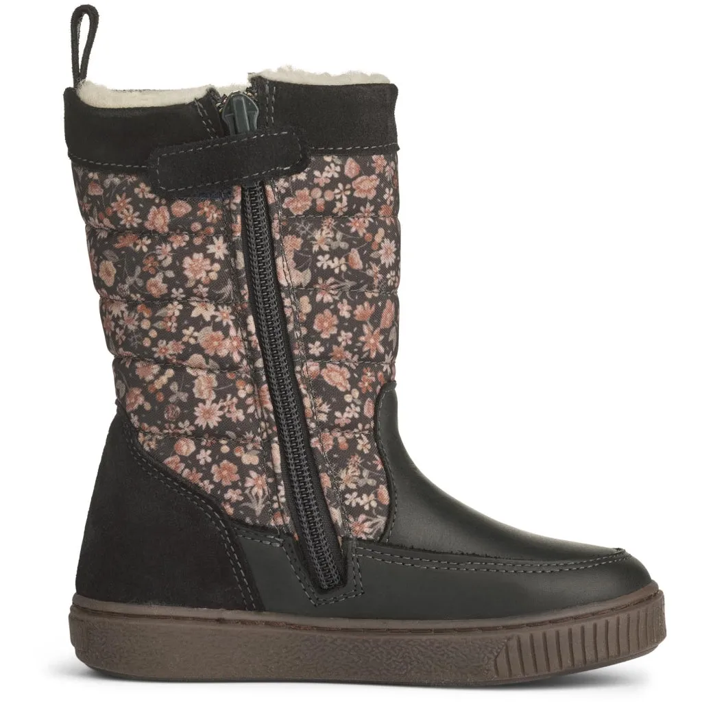 Koa High Tex Inside Zip - black granite winter flowers