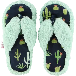 Lazy One Cactus Blue Spa Slippers