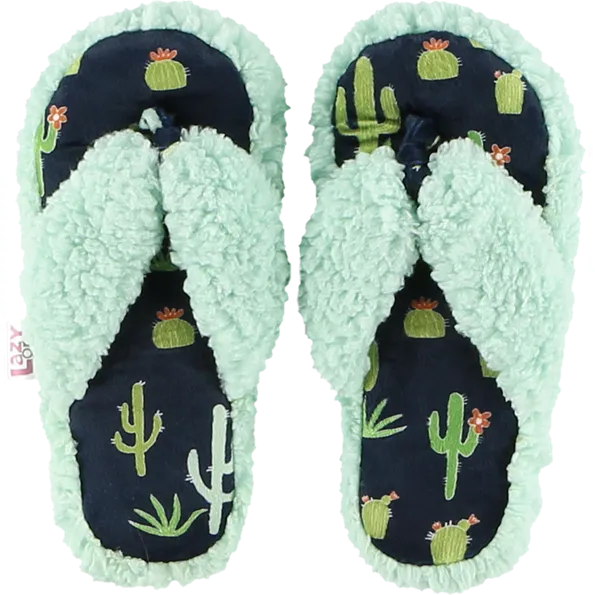 Lazy One Cactus Blue Spa Slippers