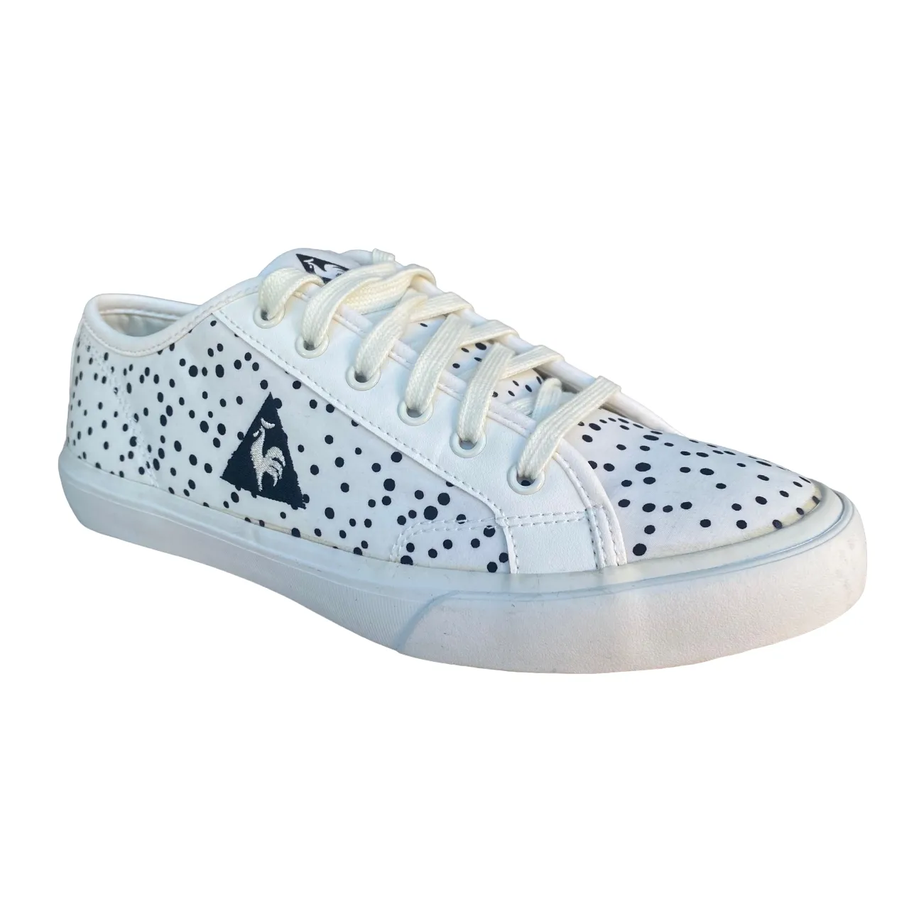 Le Coq Sportif scarpa sneakers da donna in tela Courteline Dots 1510109 bianco latte-nero