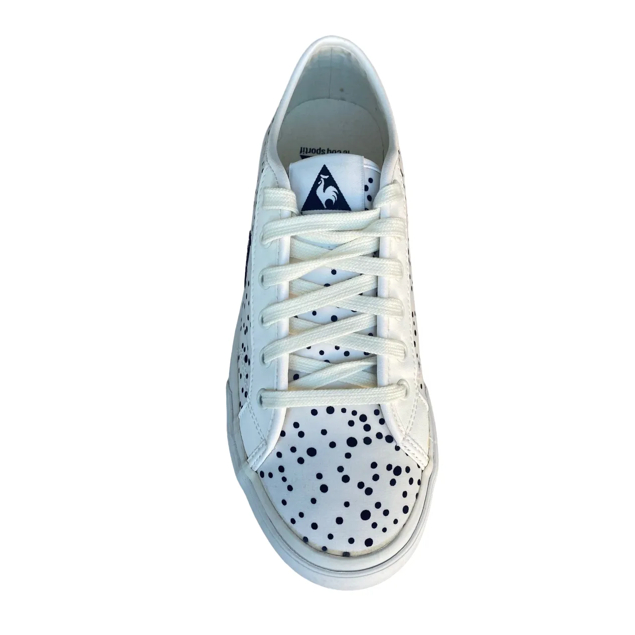 Le Coq Sportif scarpa sneakers da donna in tela Courteline Dots 1510109 bianco latte-nero