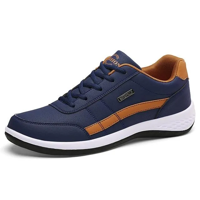 Lightweight PU Leather Men Shoes Breathable Men Sneakers