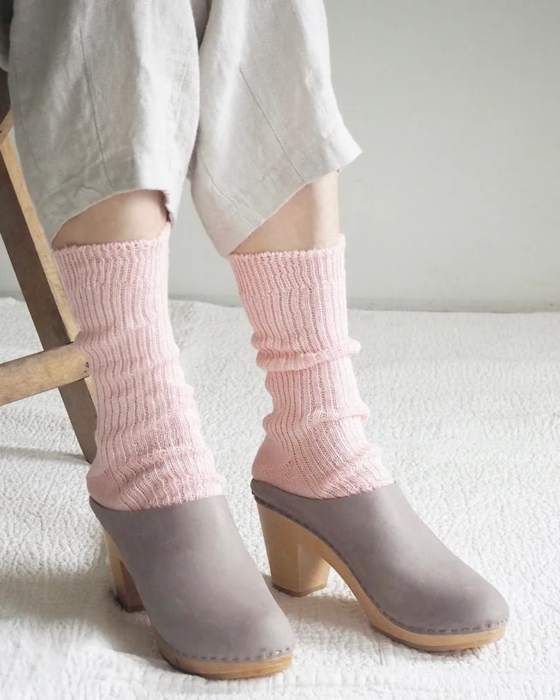 Linen Rib Crew Sock: Blossom