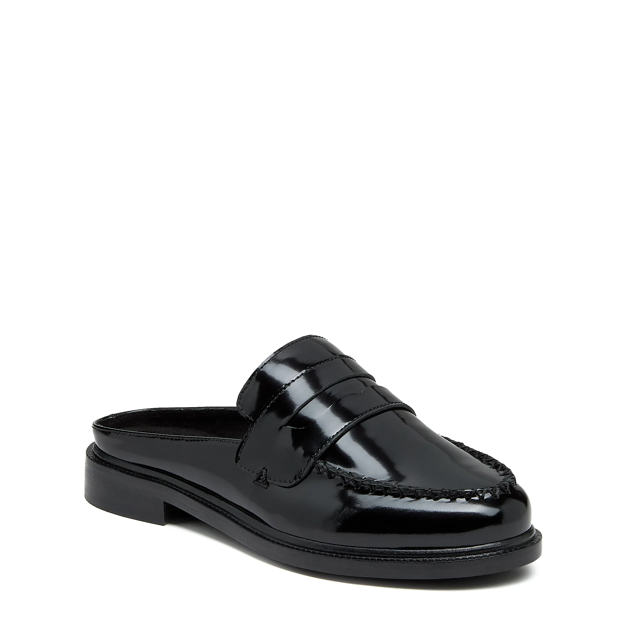 Lock Black Loafer Mules