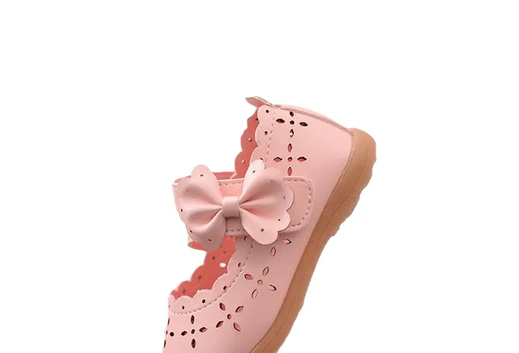 Lovely Breathable Hollow Out Bowtie Princess Shoes For Girls'