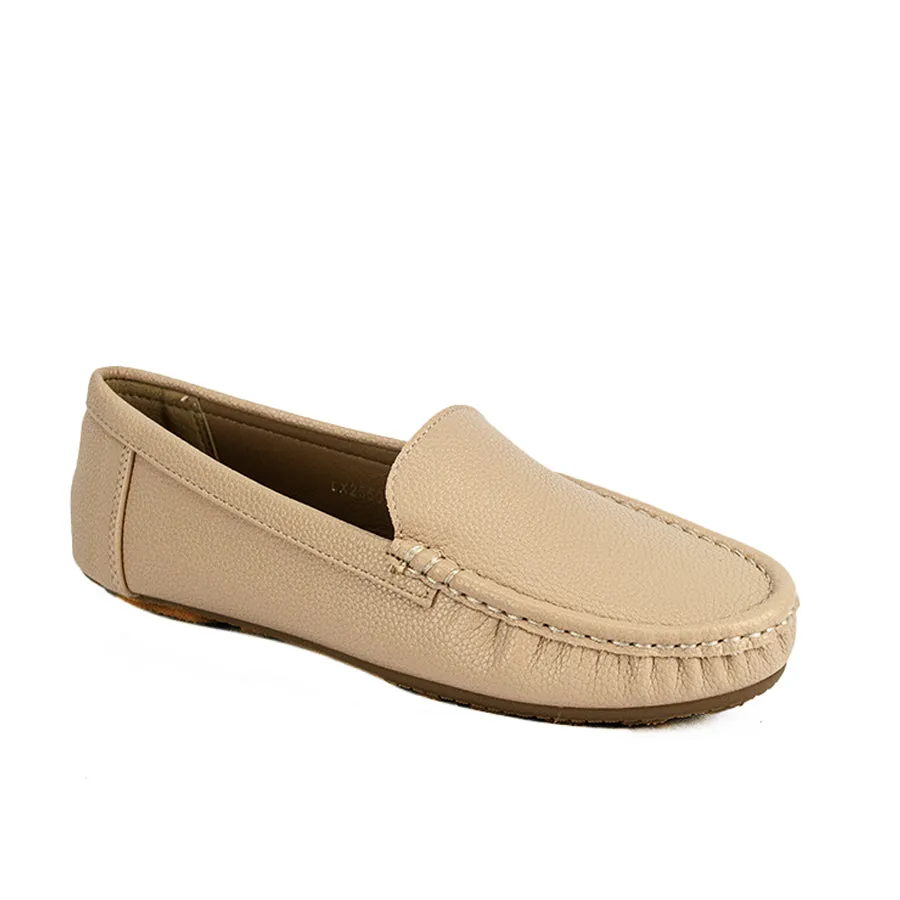 LX 25508 BEIGE/BLACK LOAFERS FLATS