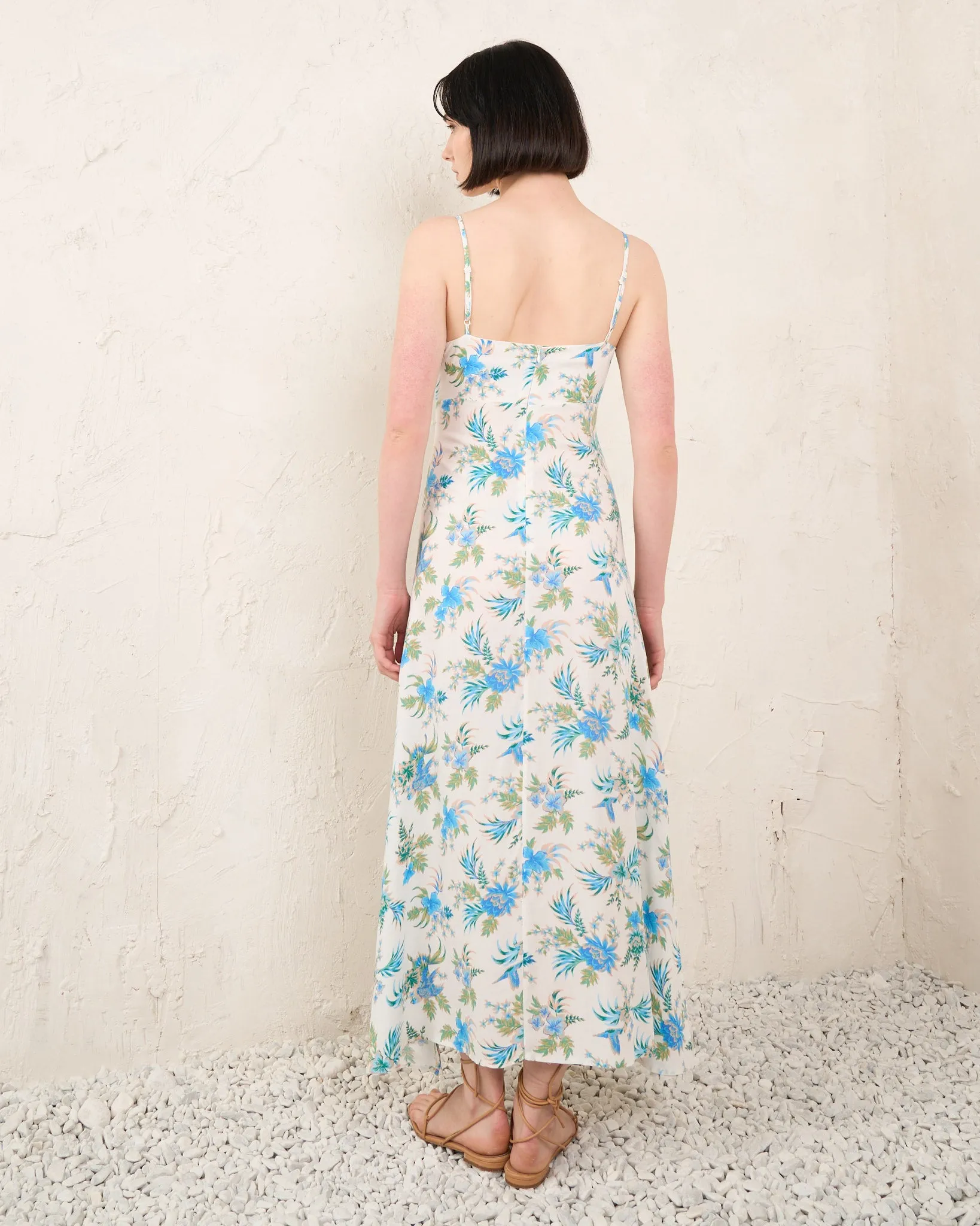 Madilyn Blue Floral Midi Dress