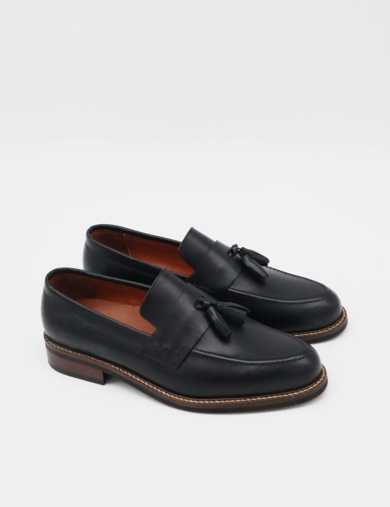 Manhattan loafers in black leather mens shoes